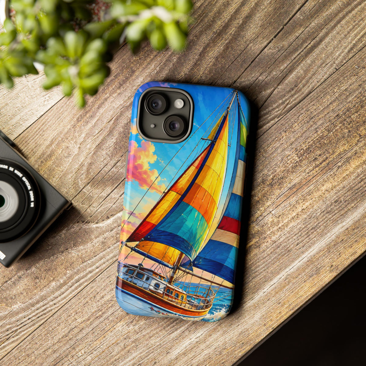 Sailboat Sunset Phone Case — Colorful Nautical iPhone Cover