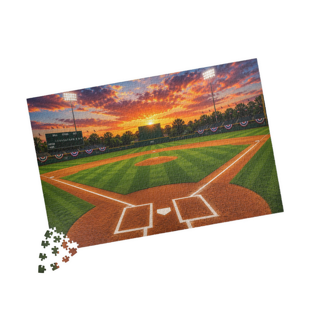 Sunset Baseball Field Jigsaw Puzzle — Stadium Scenery Puzzle (110/252/520/1014 pcs)