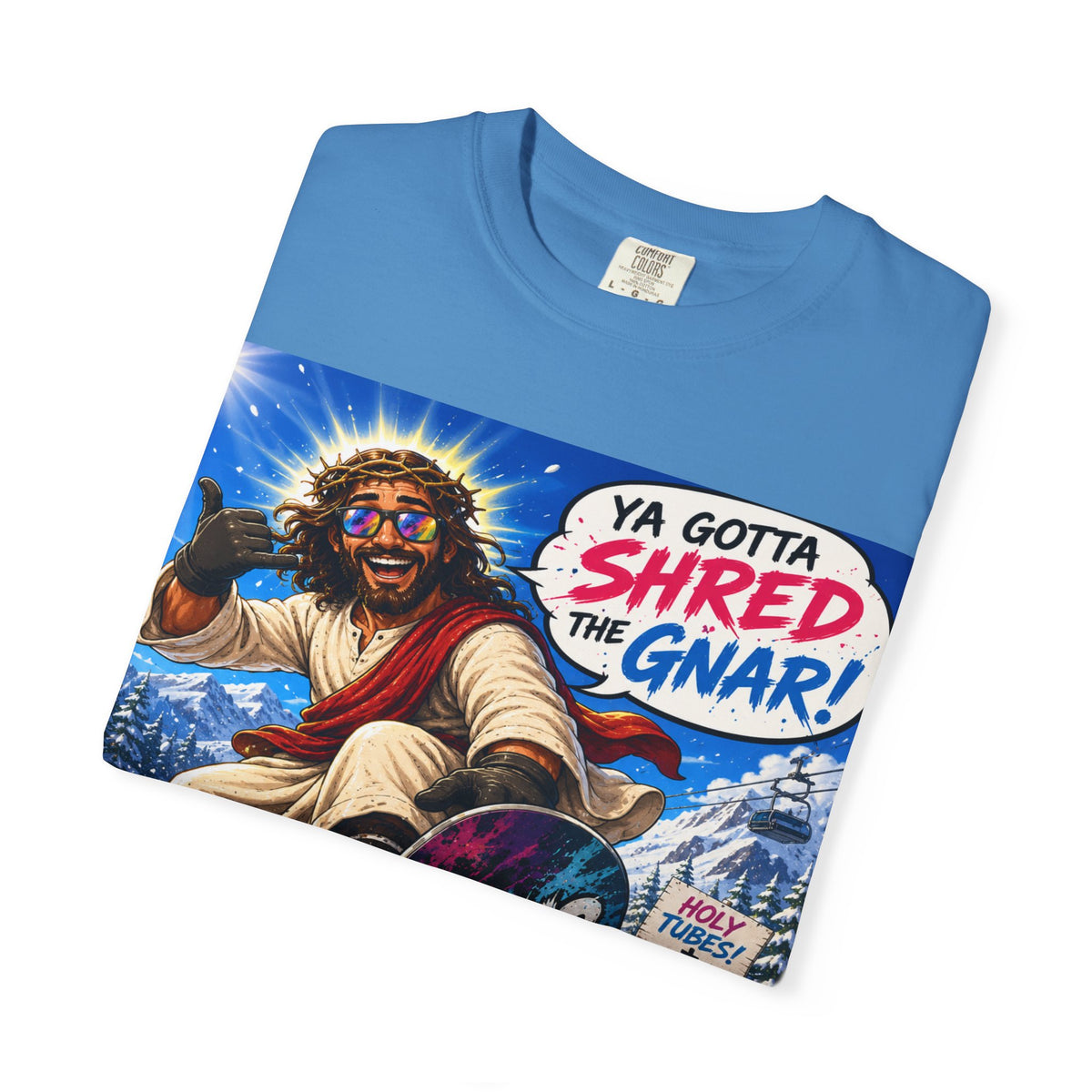 Jesus Skateboarding Shred the Gnar T-shirt | Christian Skateboard Design