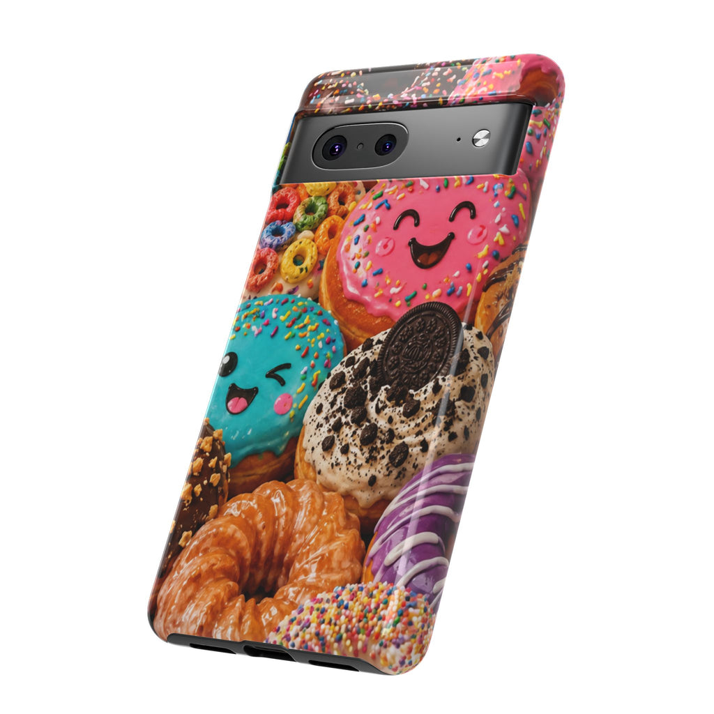 Donut Smile Tough Phone Case — Cute Colorful Desserts Protective Cover