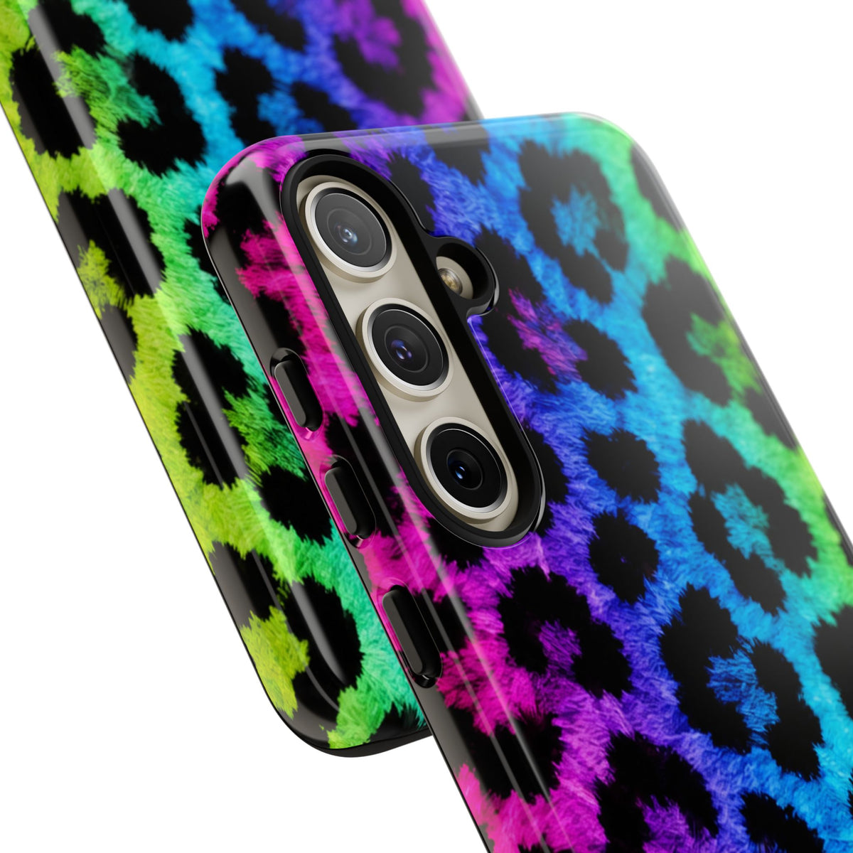 Neon Rainbow Leopard Tough Case – Colorful Animal Print Phone Cover