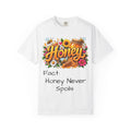 Honey Graphic T-Shirt — “Honey Never Spoils” Vintage Floral Bee Tee