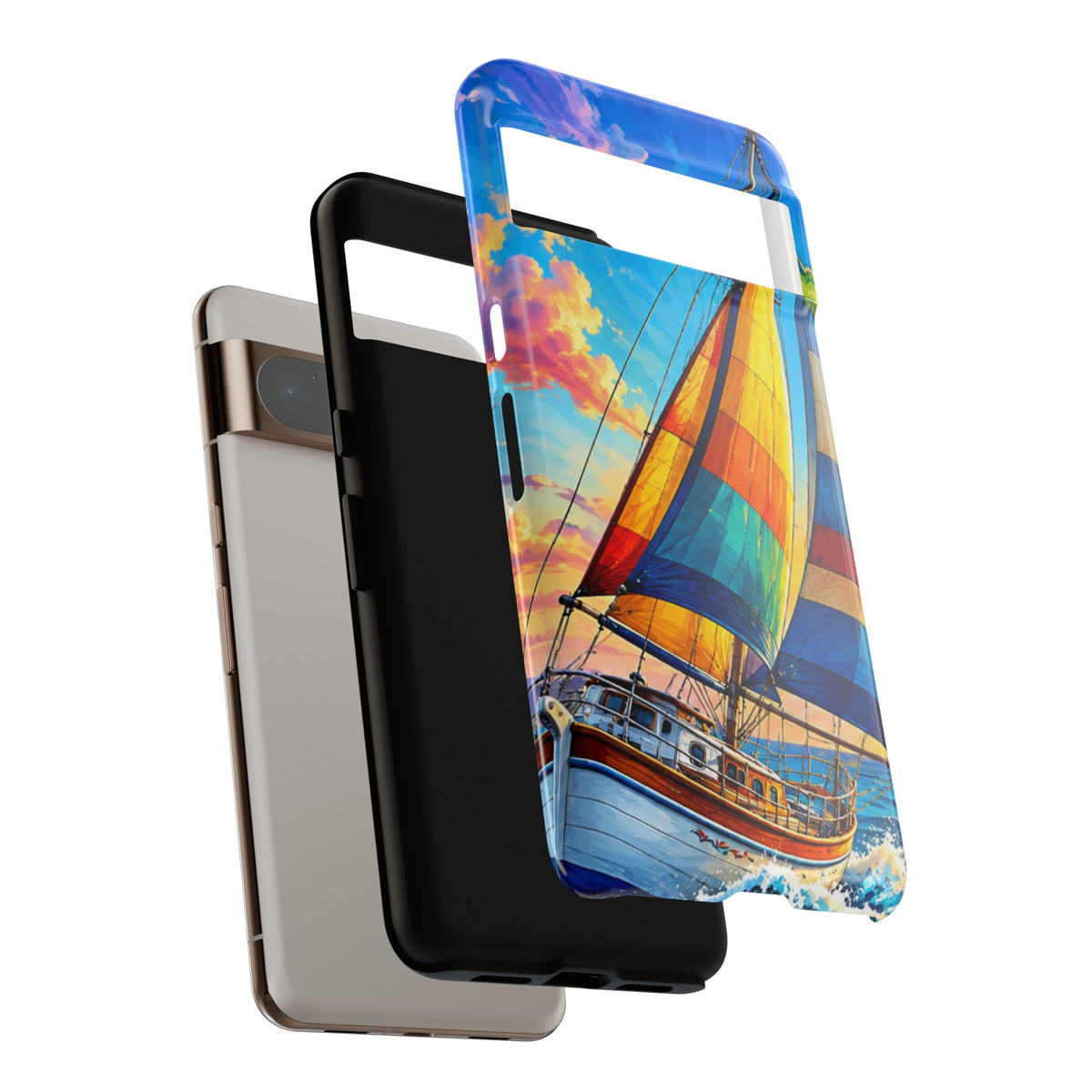 Sailboat Sunset Phone Case — Colorful Nautical iPhone Cover