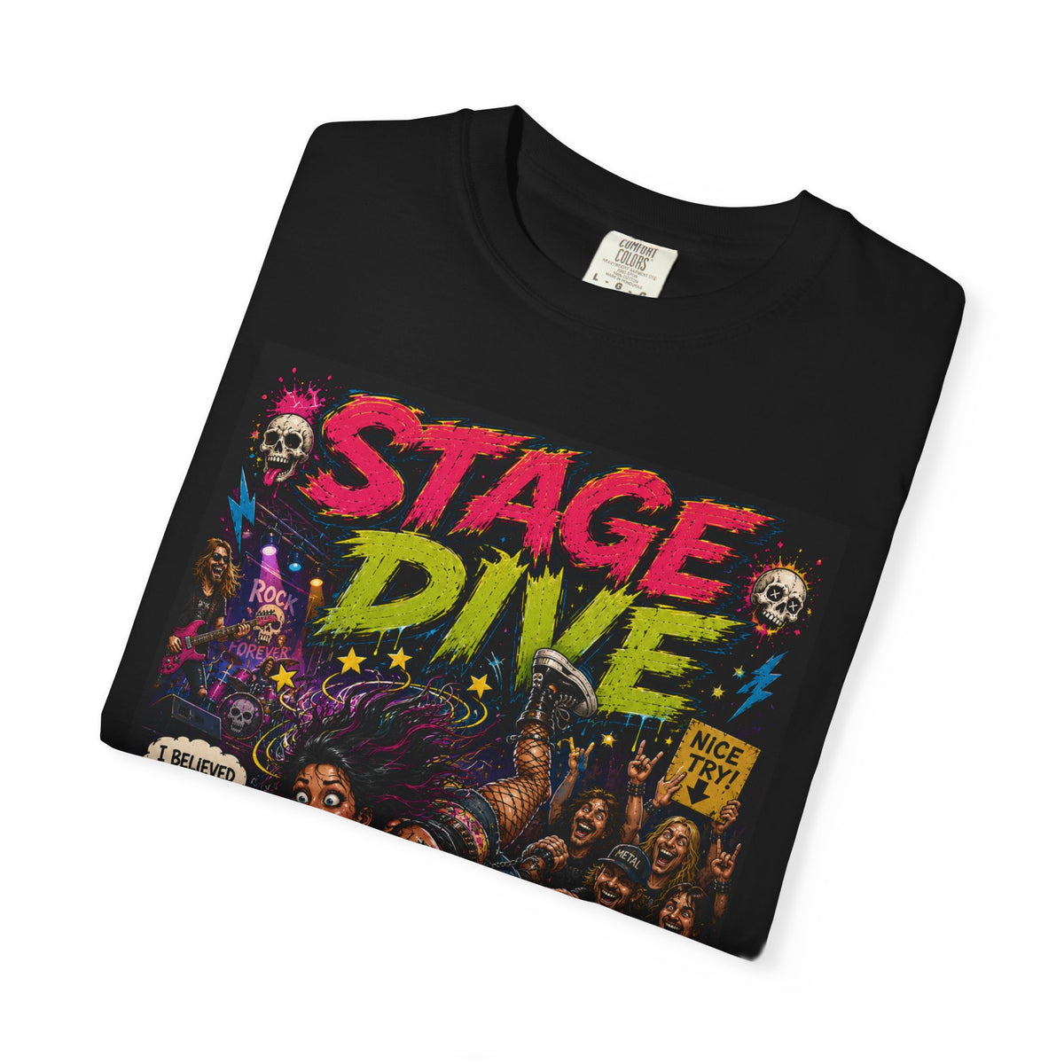 Stage Dive Failure T-shirt | Concert Crowd Illustration, Punk Rock Tee