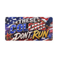 These Colors Don't Run Vanity Plate | American Flag Eagles License Plate