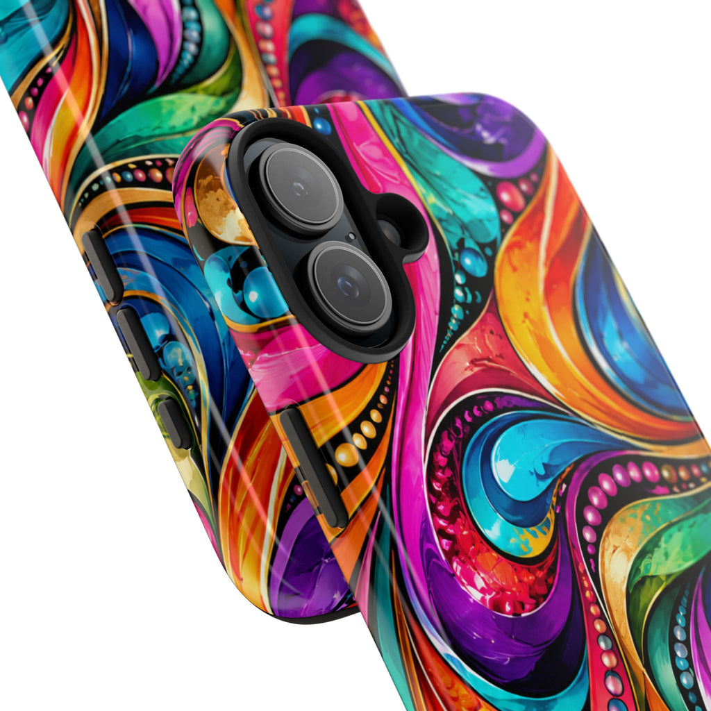 Colorful Swirl Tough Phone Case — Vibrant Abstract Protective Cover
