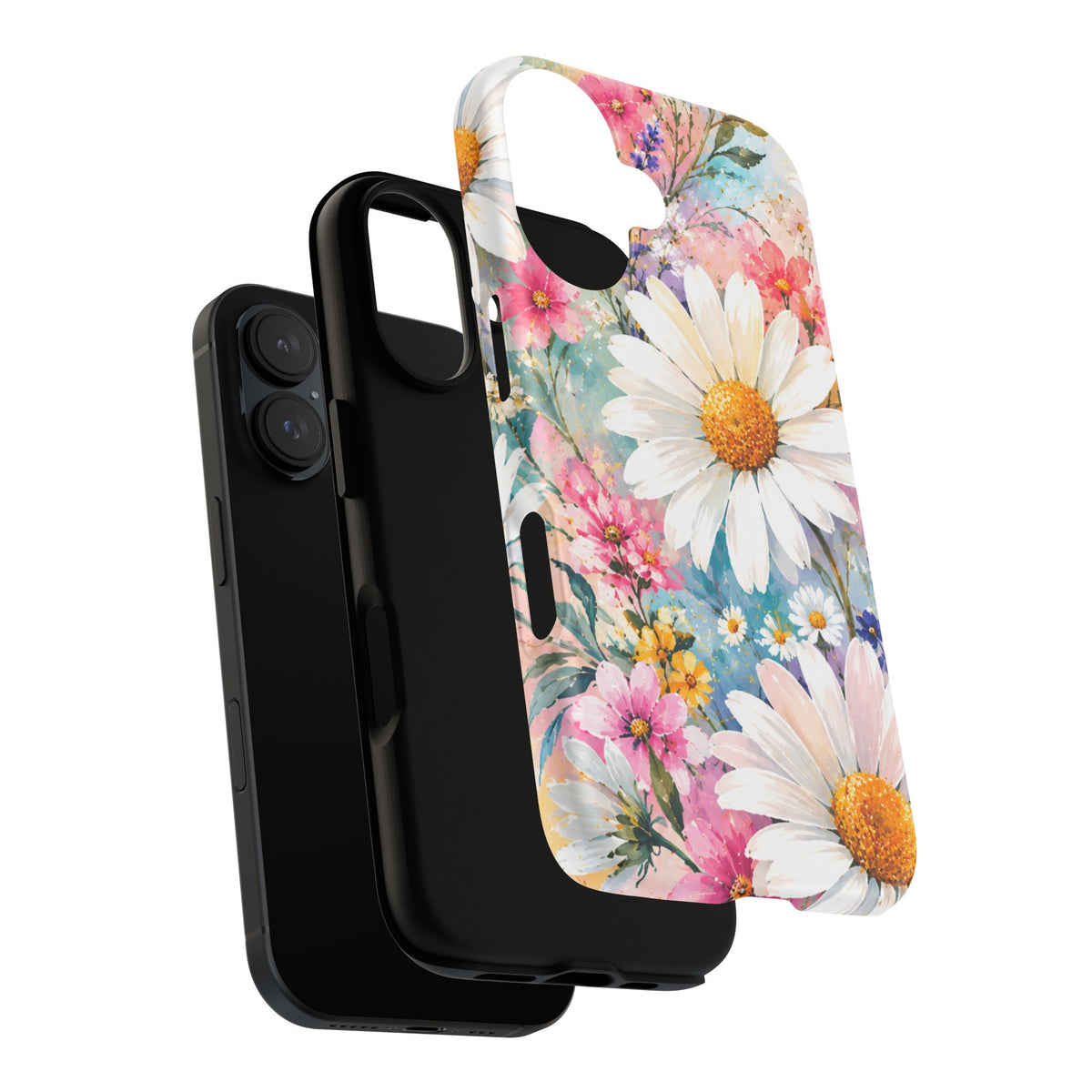 Floral Daisy Phone Case — Watercolor Daisies Protective Tough Case
