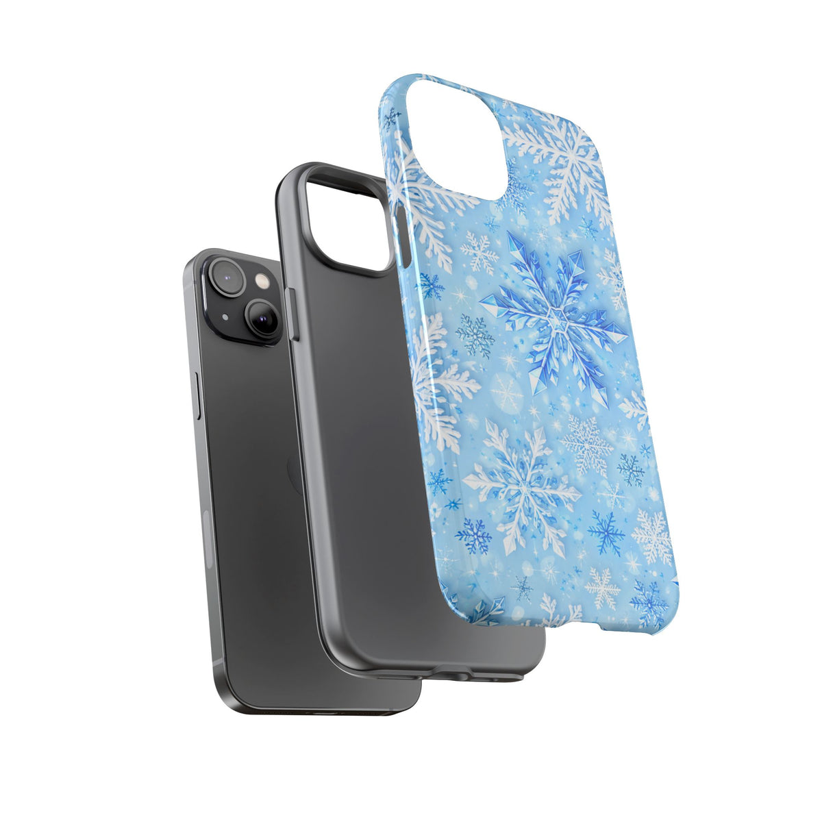 Winter Snowflake Tough Phone Case — Blue Holiday Protective Cover
