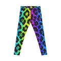 Rainbow Leopard Leggings — Women's Colorful Animal Print AOP