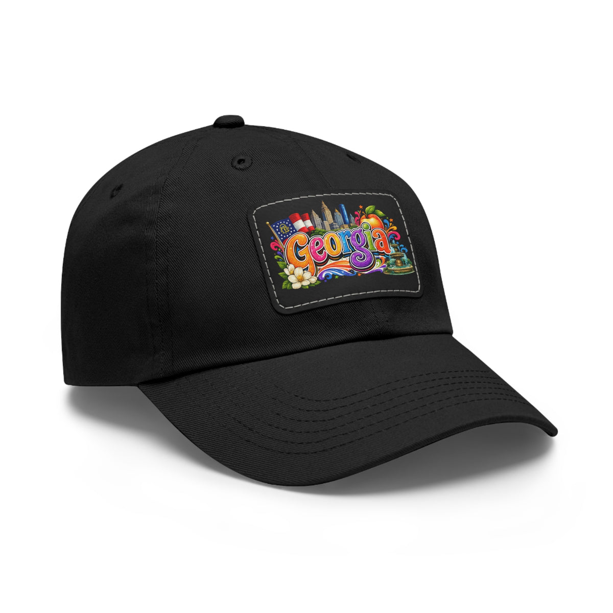 Georgia Colorful Patch Dad Hat | Leather Patch Cap