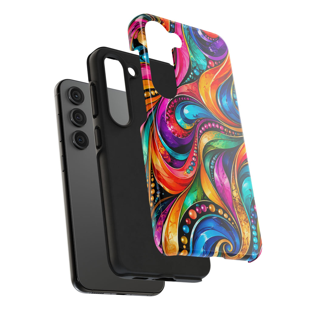 Colorful Swirl Tough Phone Case — Vibrant Abstract Protective Cover