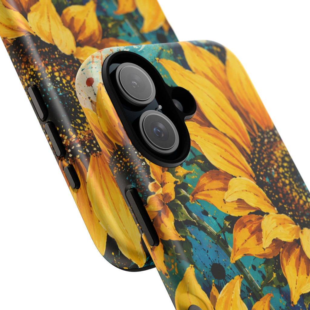Sunflower Art Phone Case — Vibrant Yellow Floral Tough Case