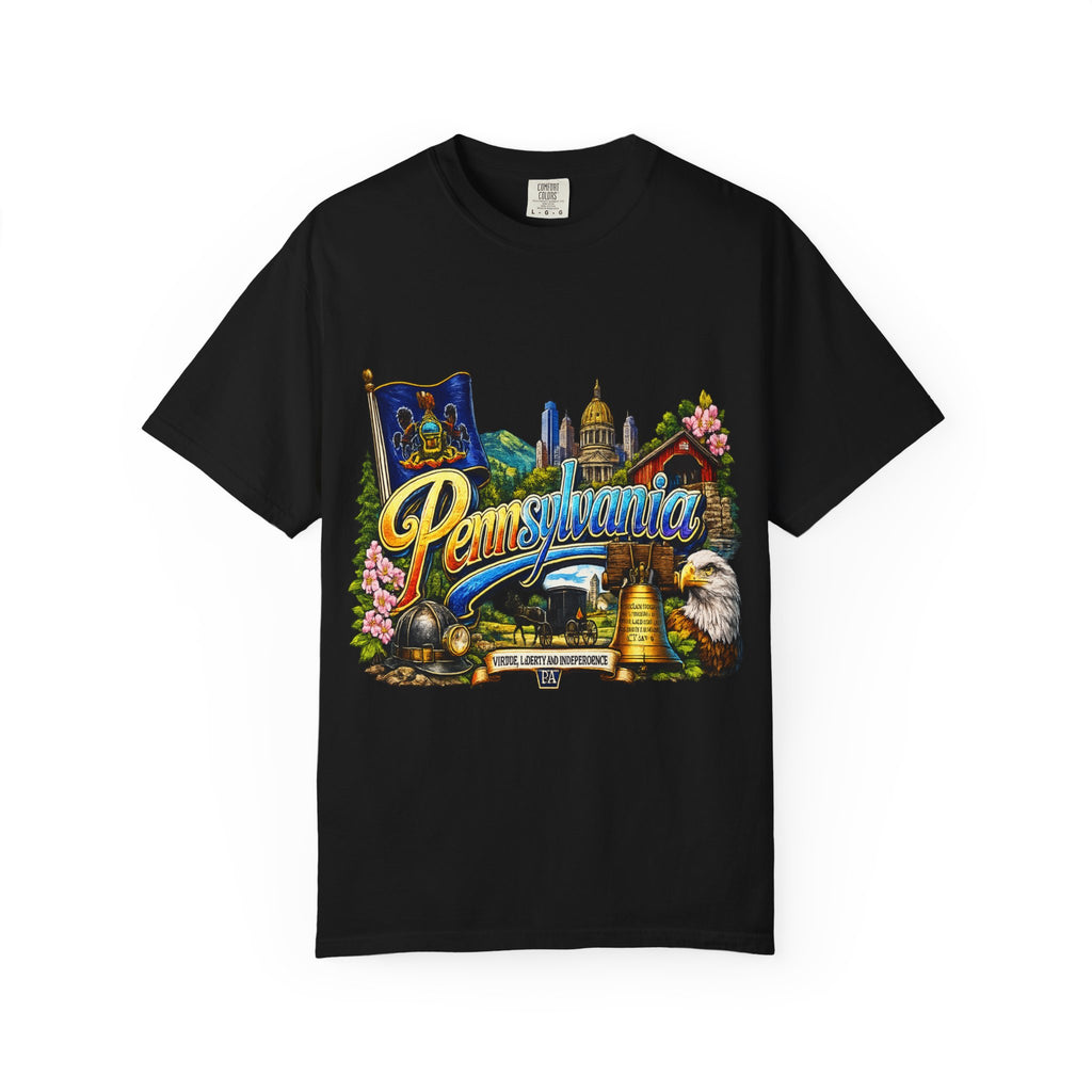 Pennsylvania Vintage Postcard T-Shirt | State Skyline Tee