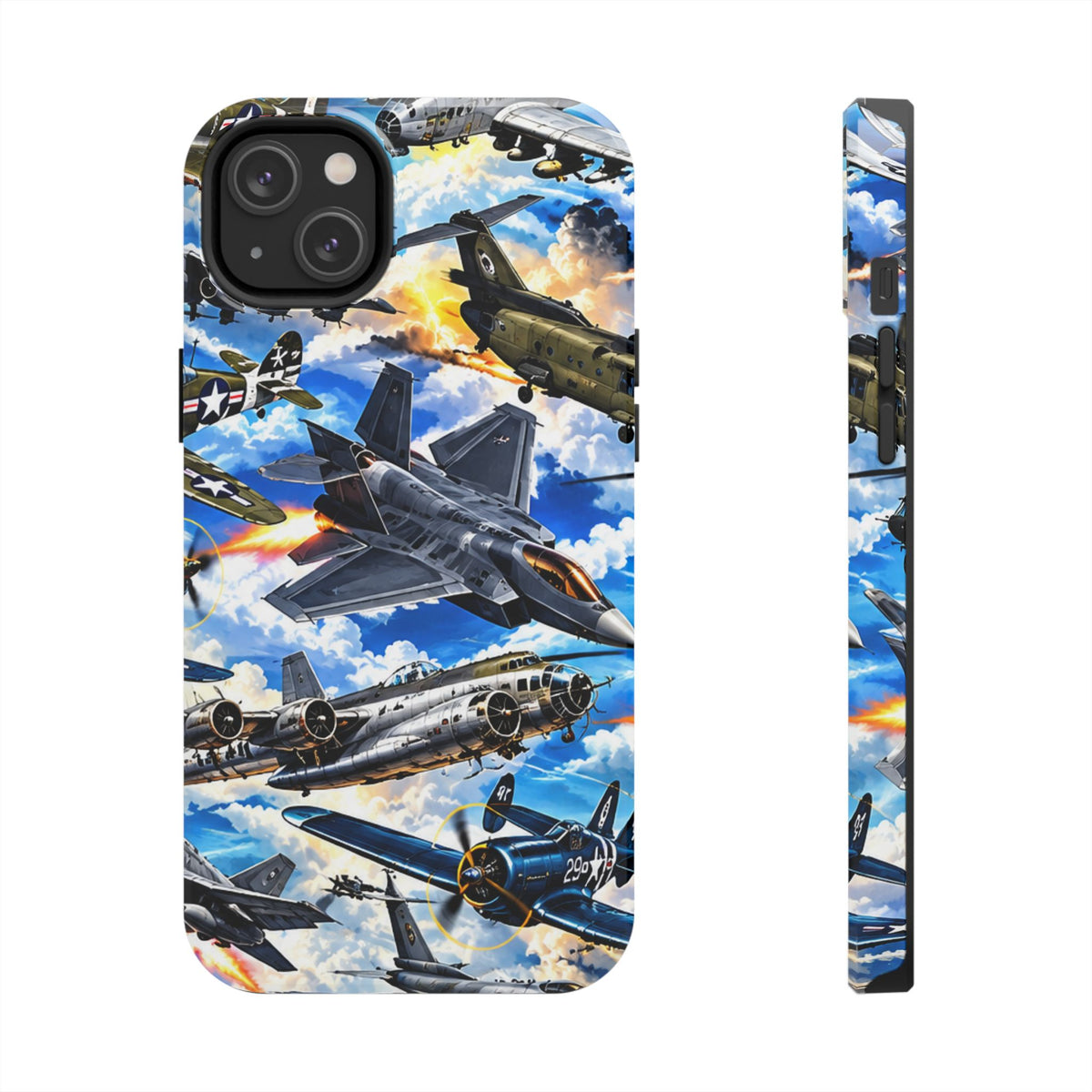 Military Aircraft Tough Phone Case – Vintage & Modern Jet Fighter Print