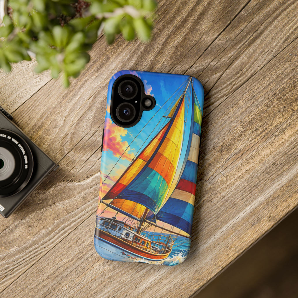 Sailboat Sunset Phone Case — Colorful Nautical iPhone Cover