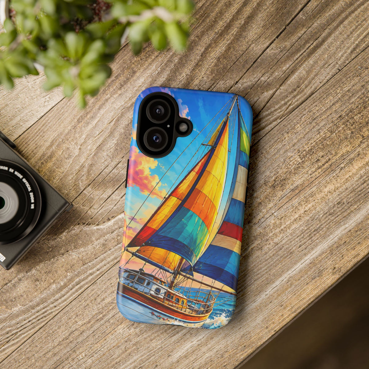Sailboat Sunset Phone Case — Colorful Nautical iPhone Cover