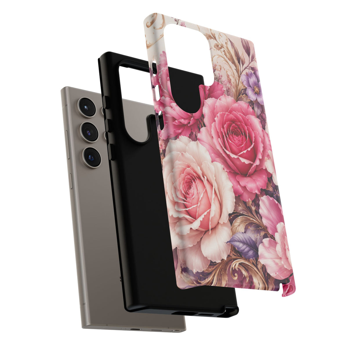 Pink Vintage Roses phone case | floral iPhone cover