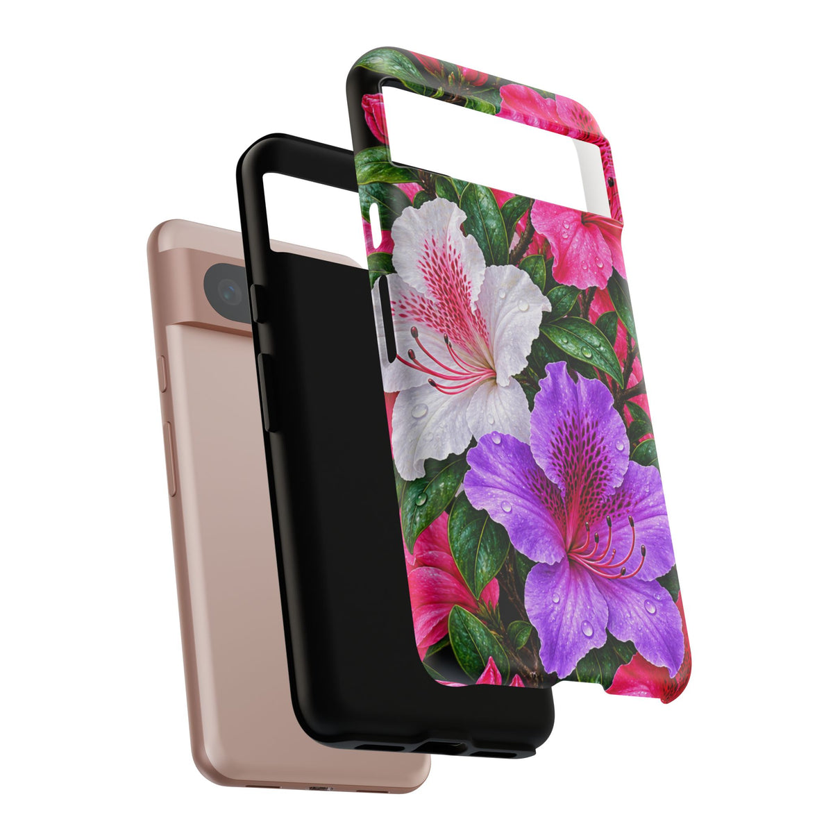 Floral Azalea Phone Case — Vibrant Pink & Purple Blossom Protection