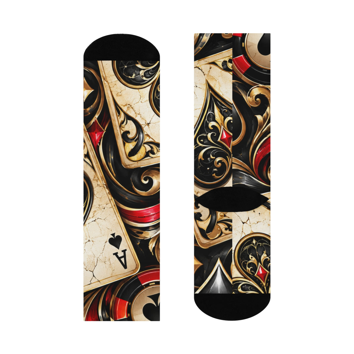 Ace of Spades Gothic Crew Socks — Vintage Playing Card Design