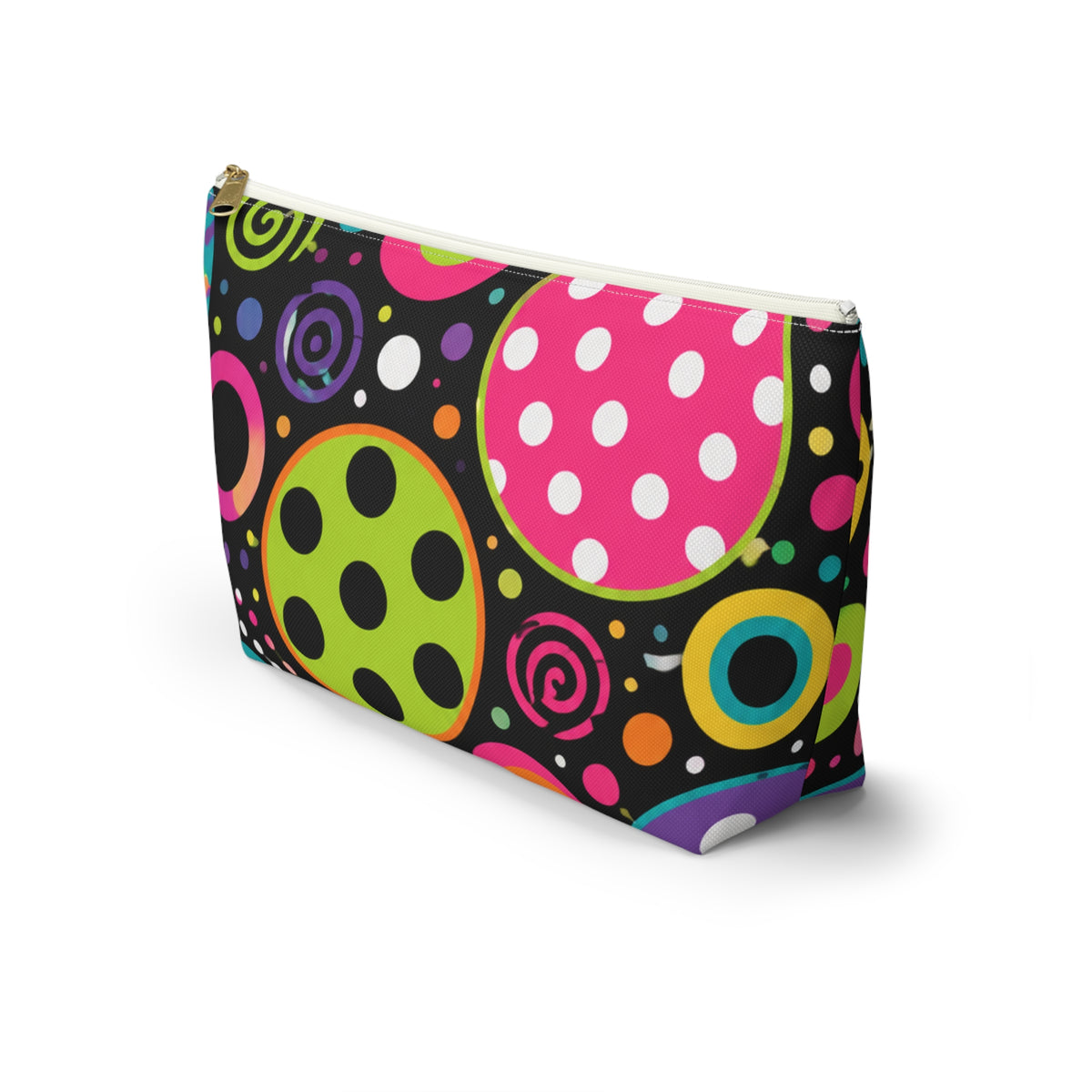 Polka Dot Neon Accessory Pouch