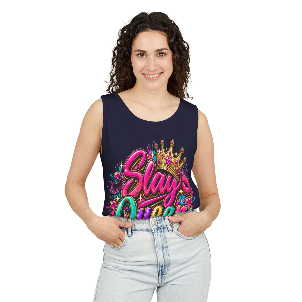 Slay Queen graffiti crown Tank Top | colorful lettering street art