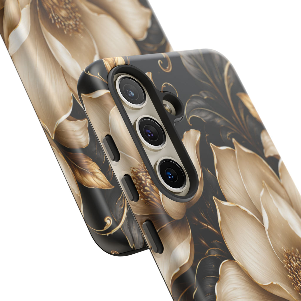 Floral Tough Case — Elegant Gold Magnolia Phone Case