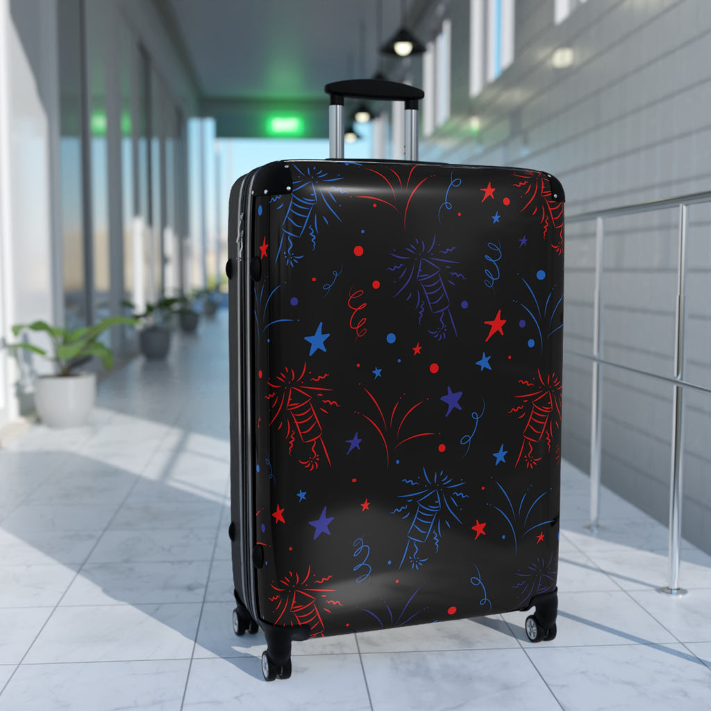 Suitcase — Patriotic Fireworks Carry-On Luggage