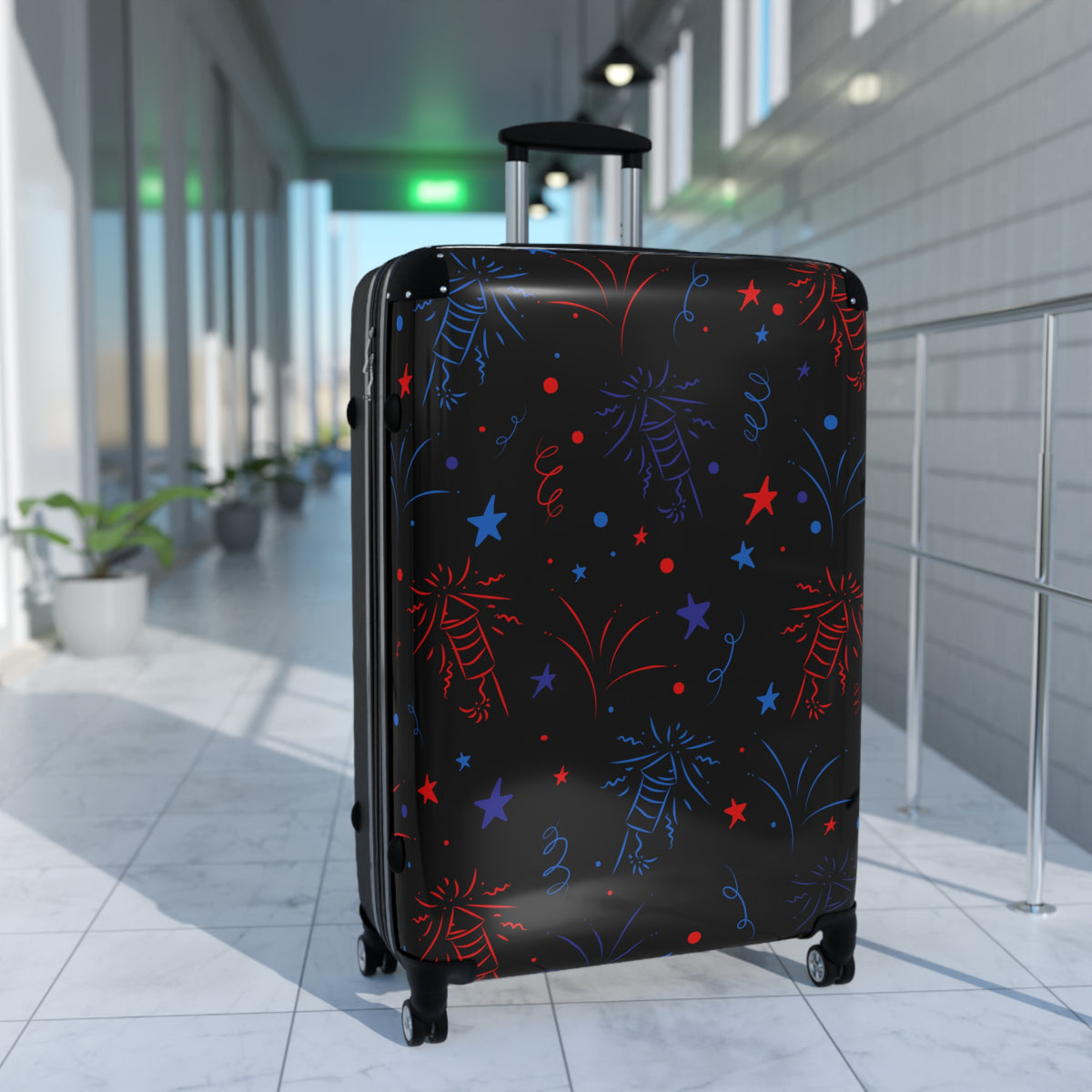 Suitcase — Patriotic Fireworks Carry-On Luggage