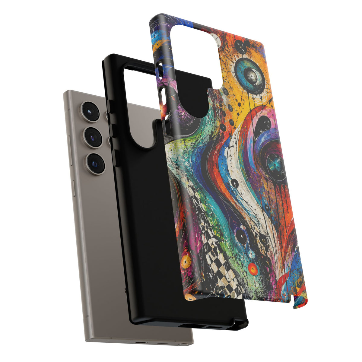 Abstract Cosmic Swirl Phone Case — Colorful Artistic iPhone Tough Case