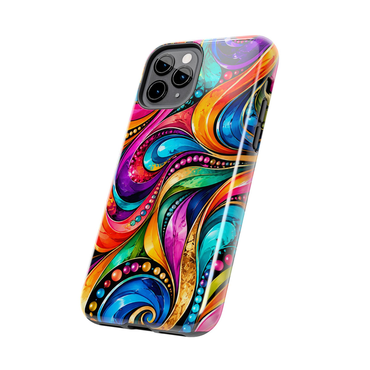 Colorful Swirl Tough Phone Case — Vibrant Abstract Protective Cover