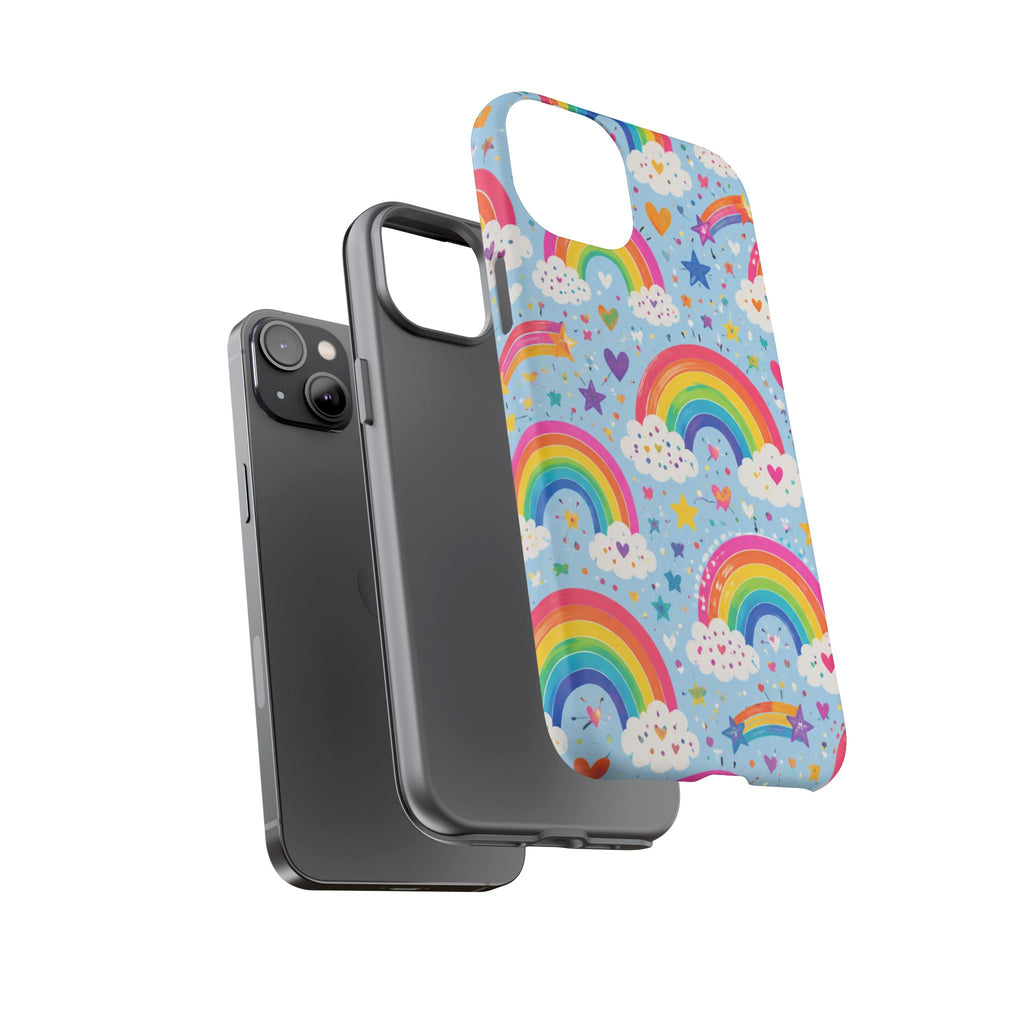 Rainbow Clouds Phone Case — Cute Pastel Rainbow Pattern Tough Case