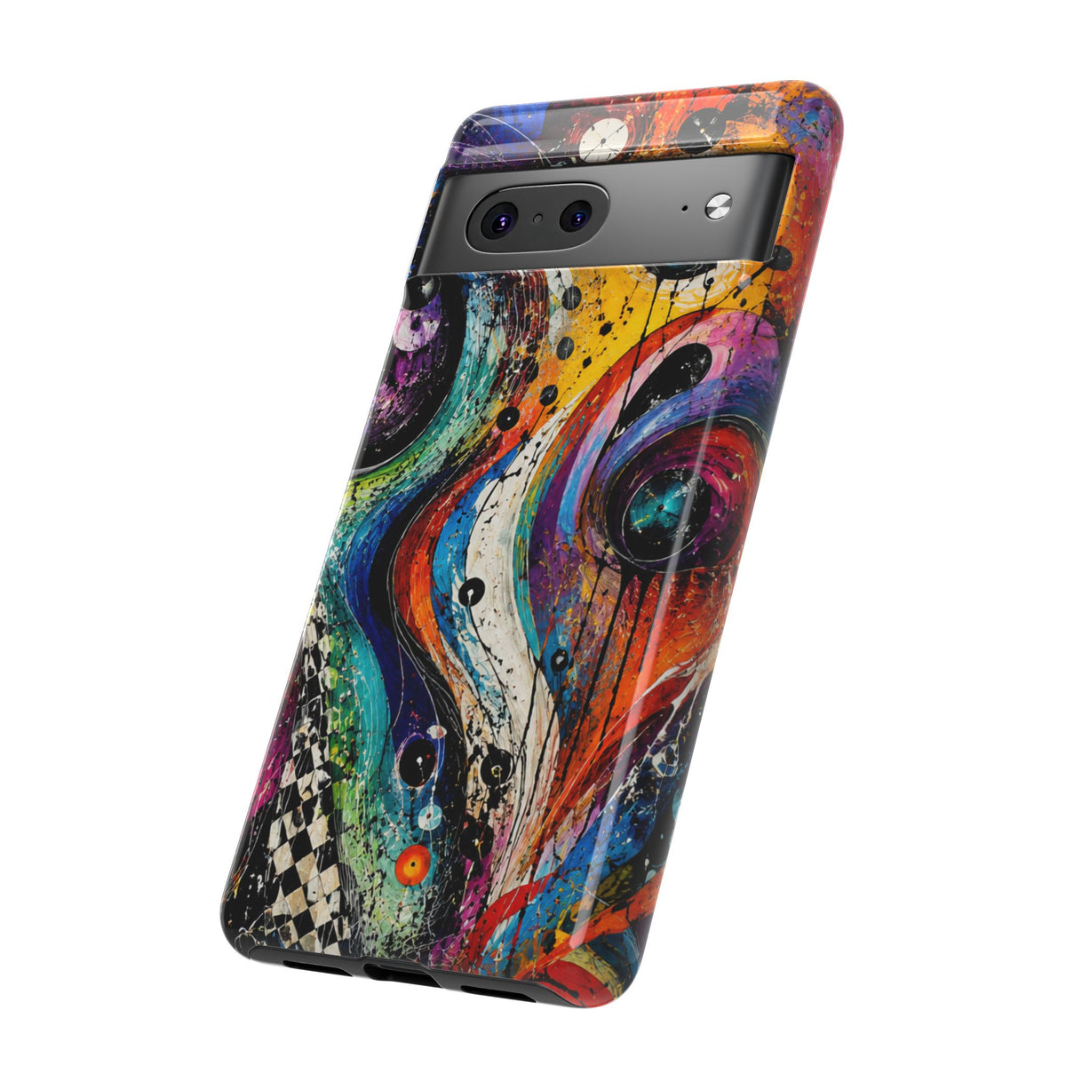 Abstract Cosmic Swirl Phone Case — Colorful Artistic iPhone Tough Case