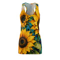 Sunflower Splash Racerback Dress – Vibrant All-Over Floral Print