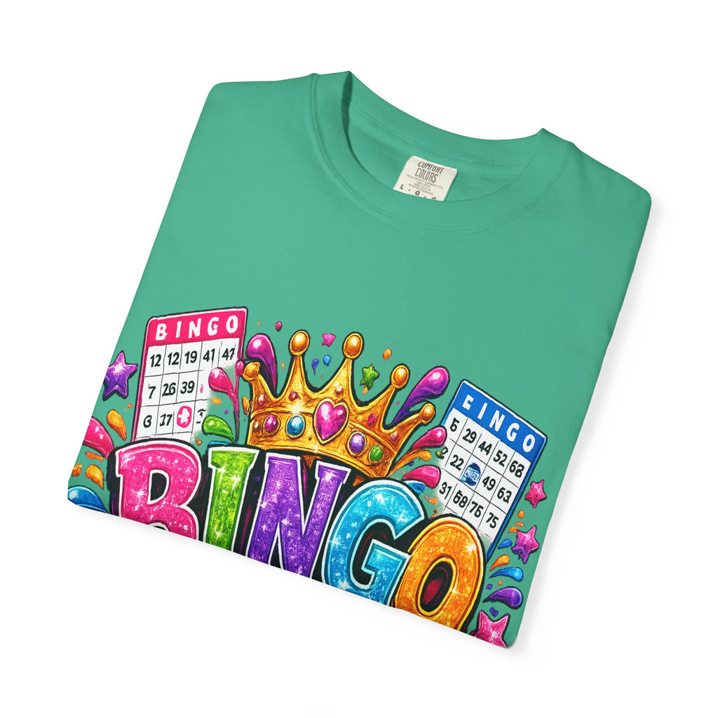 Bingo Queen T-shirt | Colorful Crown Bingo Balls Design