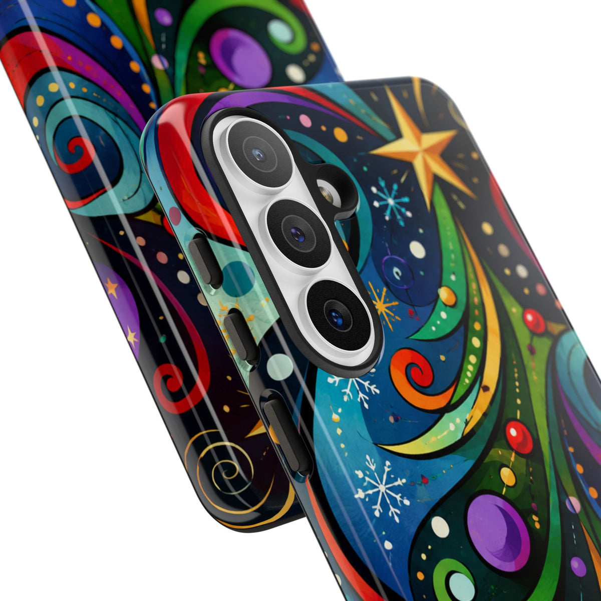 Colorful Swirl Christmas Tree Tough Phone Case