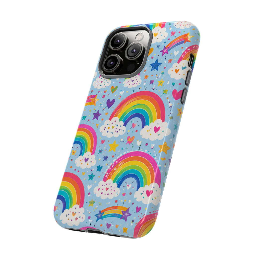 Rainbow Clouds Phone Case — Cute Pastel Rainbow Pattern Tough Case