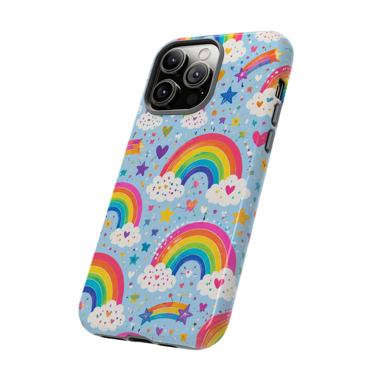 Rainbow Clouds Phone Case — Cute Pastel Rainbow Pattern Tough Case