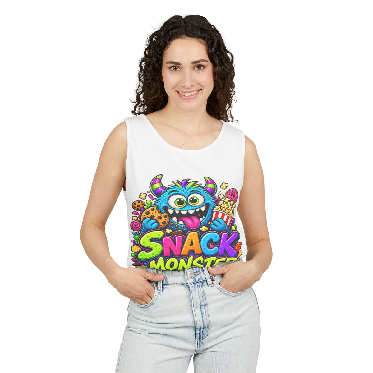 Snack Monster Tank Top | Cute Colorful Monster Snacks Graphic