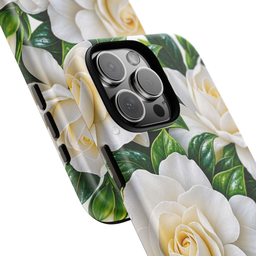 Floral Camellia Tough Case — White Gardenia Phone Cover
