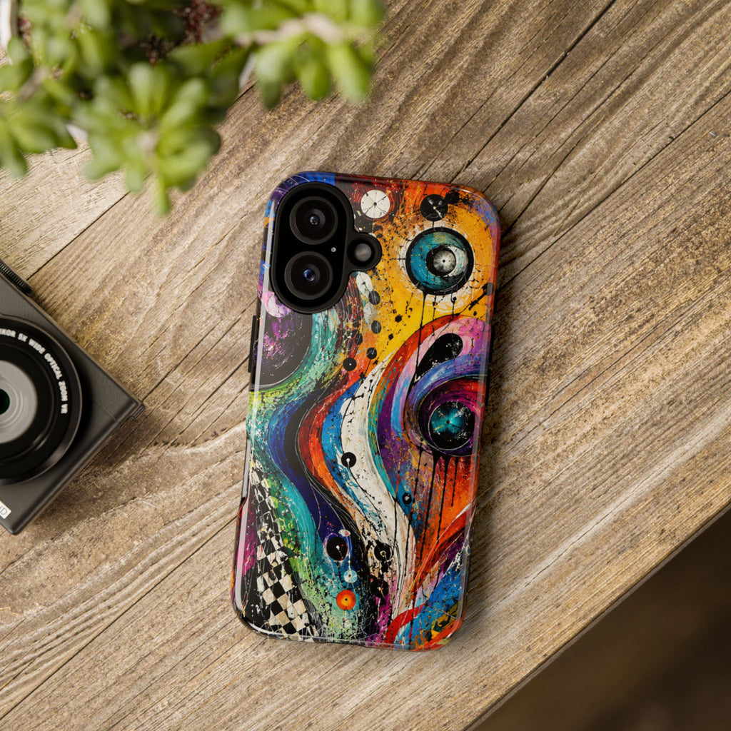 Abstract Cosmic Swirl Phone Case — Colorful Artistic iPhone Tough Case