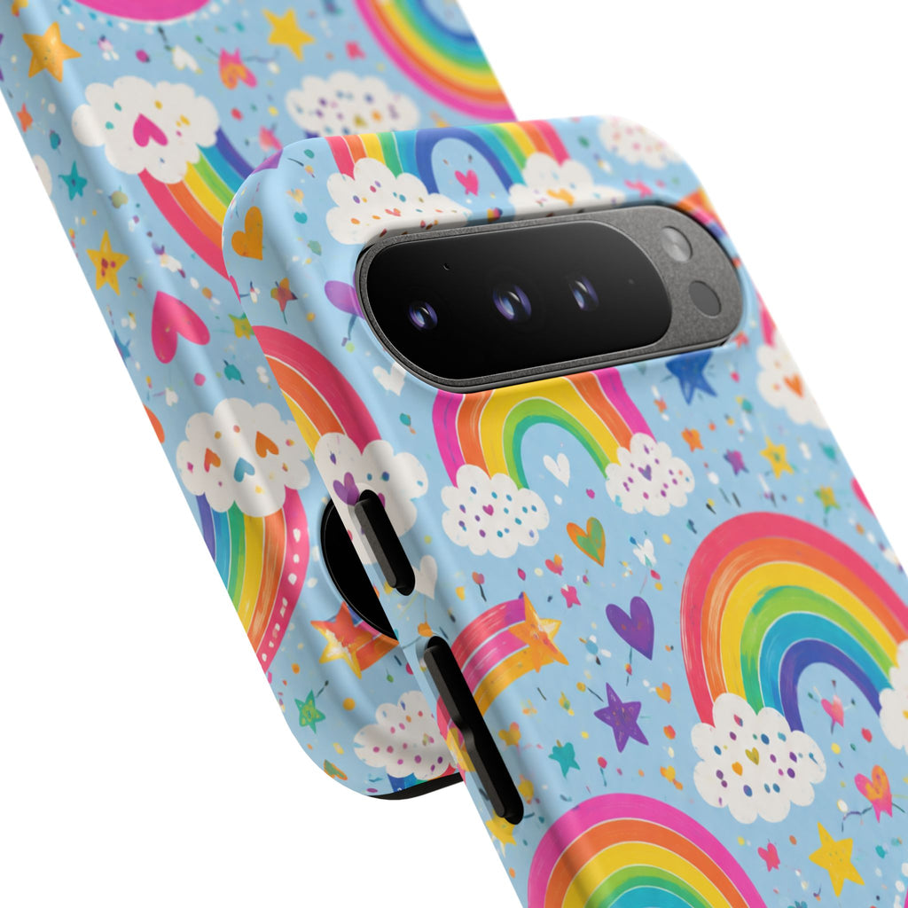 Rainbow Clouds Phone Case — Cute Pastel Rainbow Pattern Tough Case