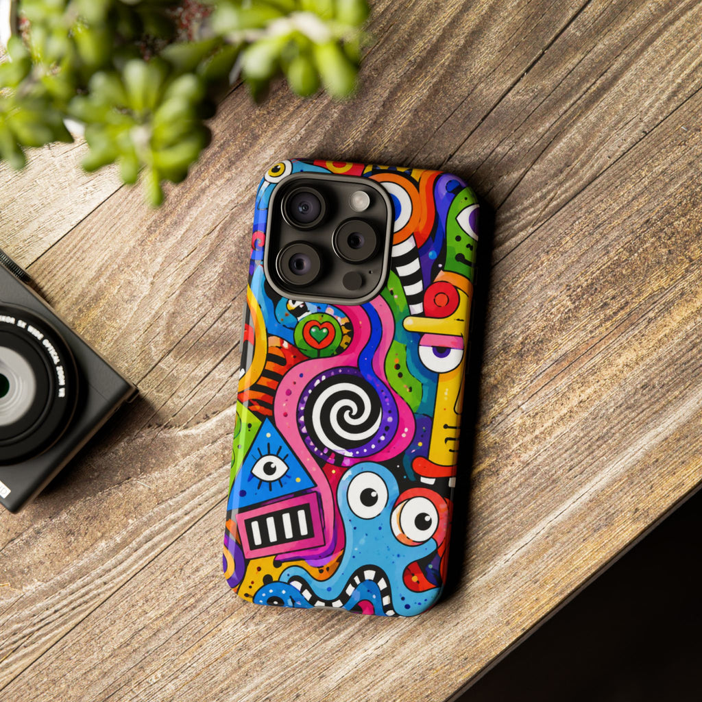 Colorful Abstract Doodle Tough Phone Case