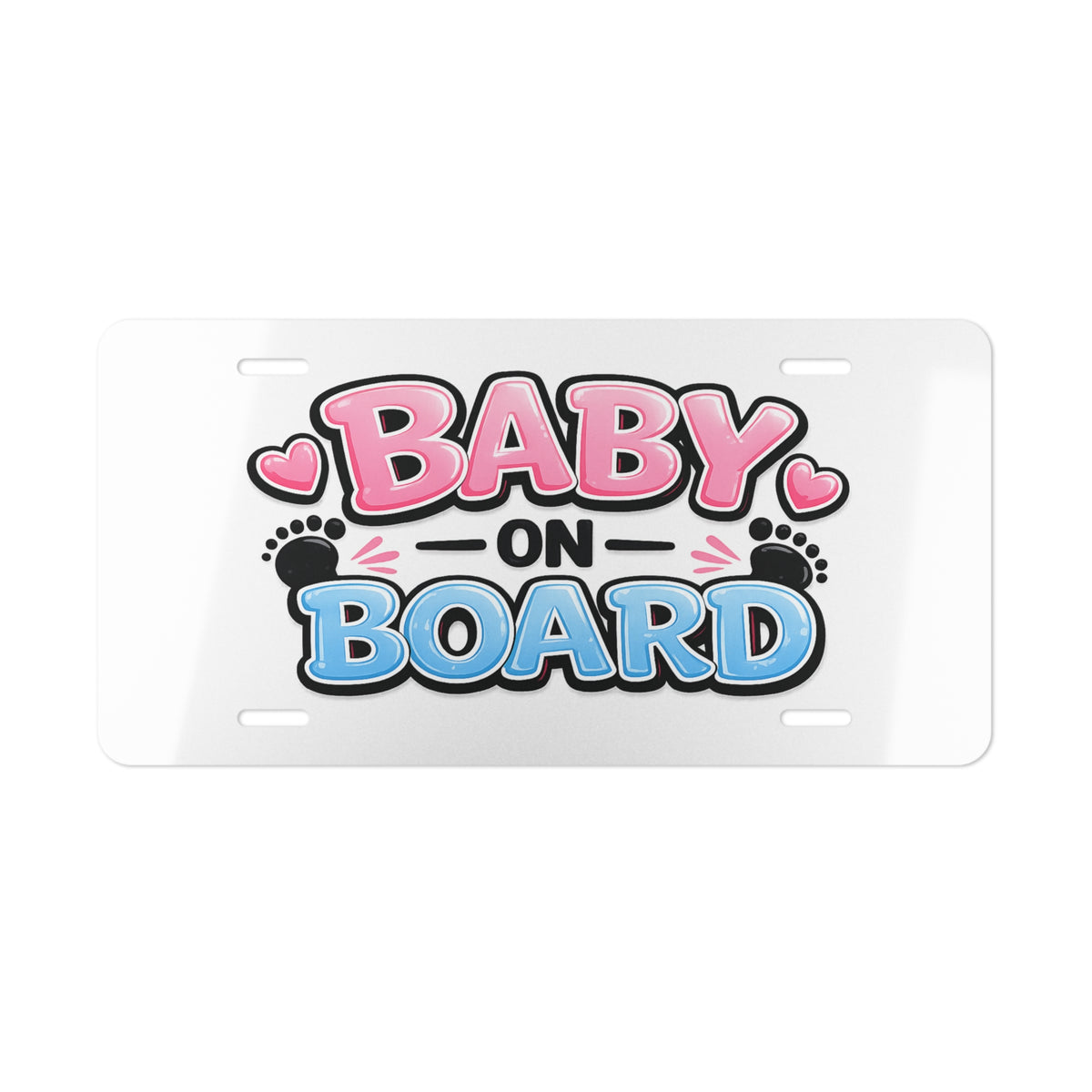 Baby on Board Vanity Plate | Pink Blue Baby Feet License Plate