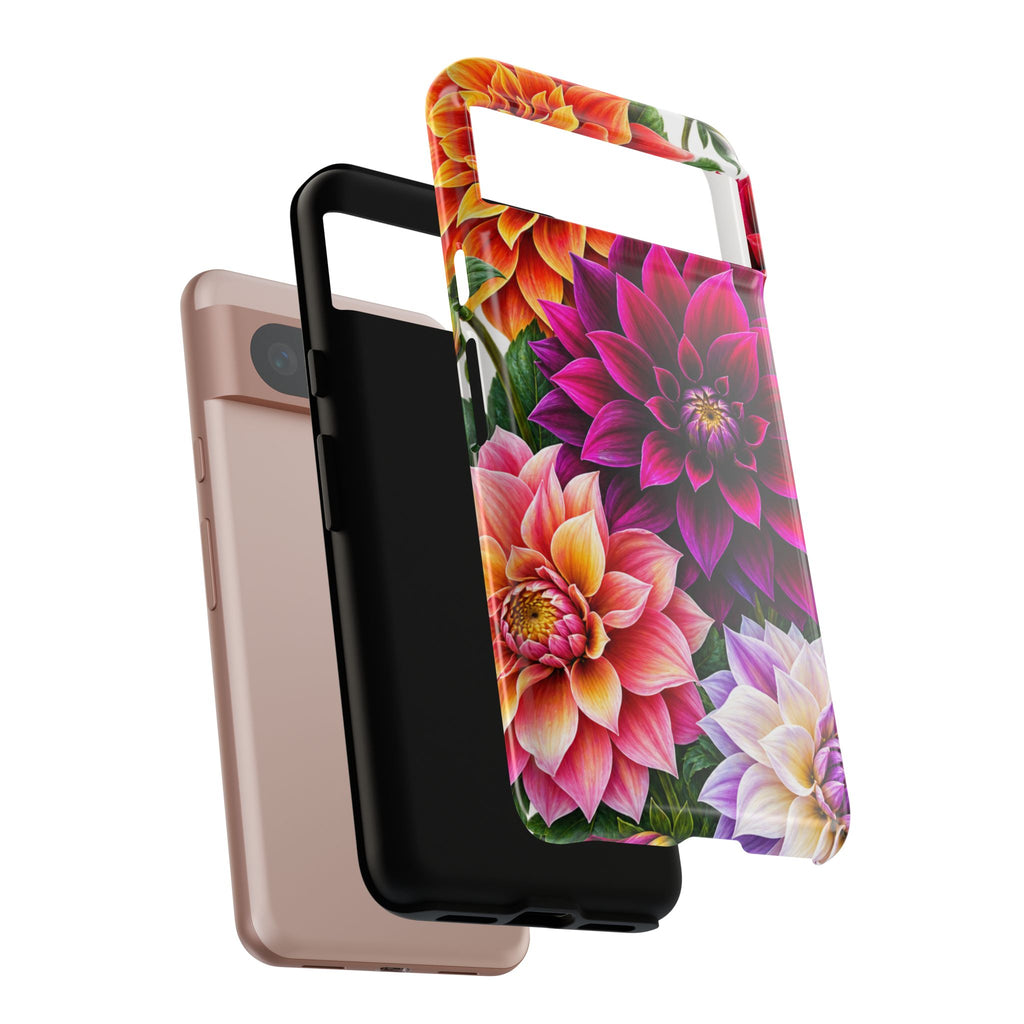 Floral Dahlia Tough Phone Case — Vibrant Protective Floral Phone Cover
