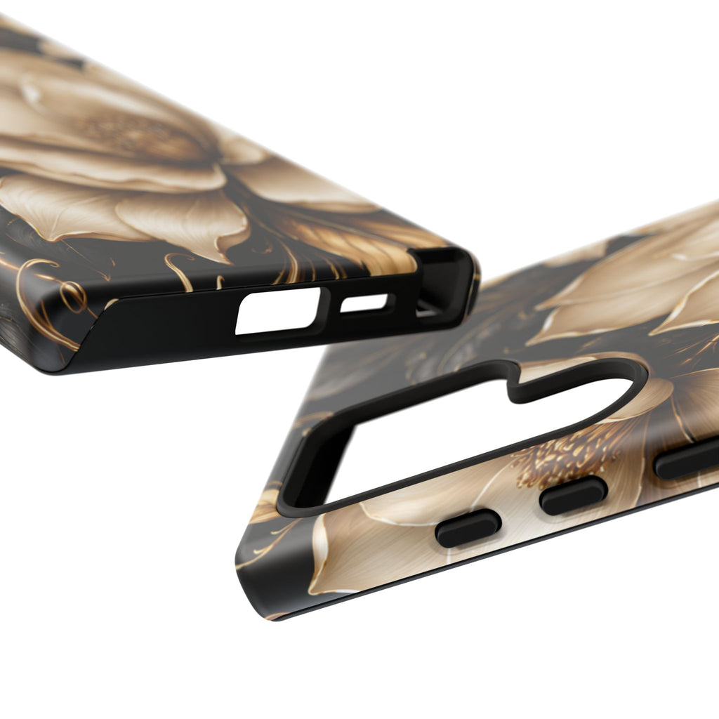 Floral Tough Case — Elegant Gold Magnolia Phone Case