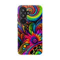 Psychedelic Floral Phone Case — Vibrant Swirl Tough Protective Cover