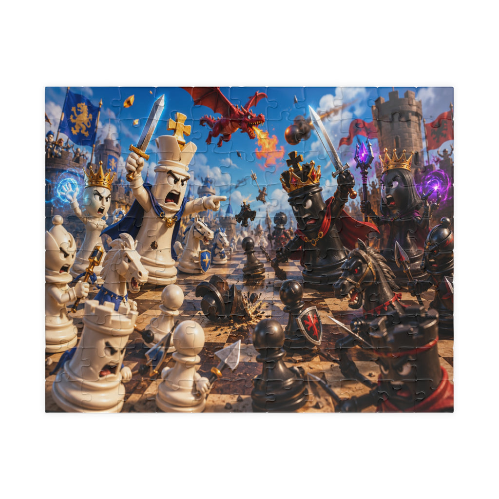 Fantasy Chess Battle Puzzle | Medieval Kings vs Dark Army jigsaw