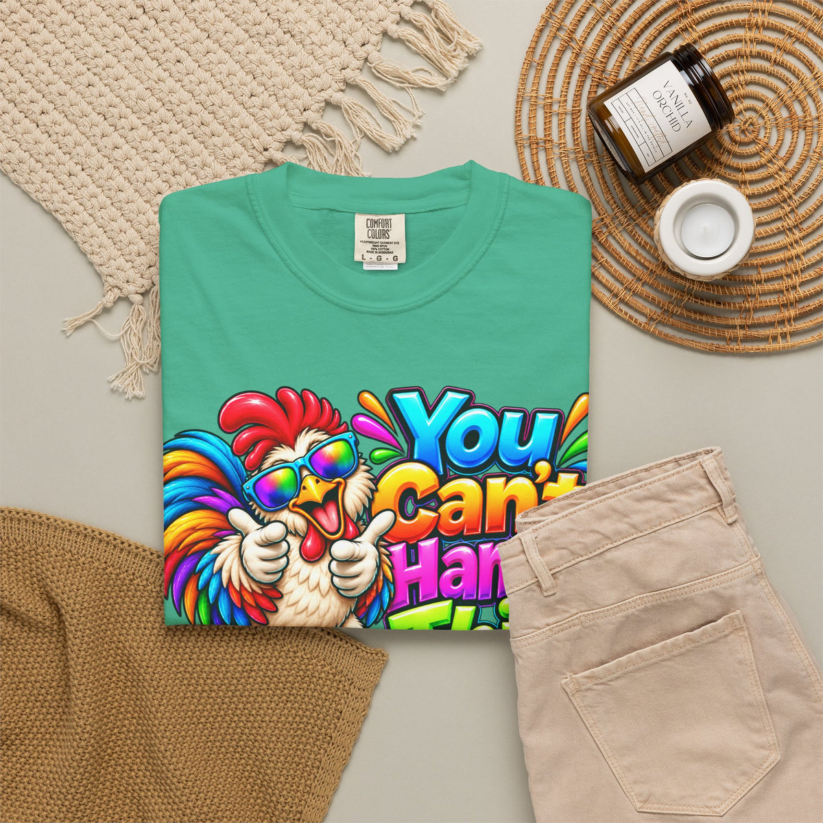 You Can't Handle This Rooster T-Shirt — Funny Colorful Rooster Graphic Tee