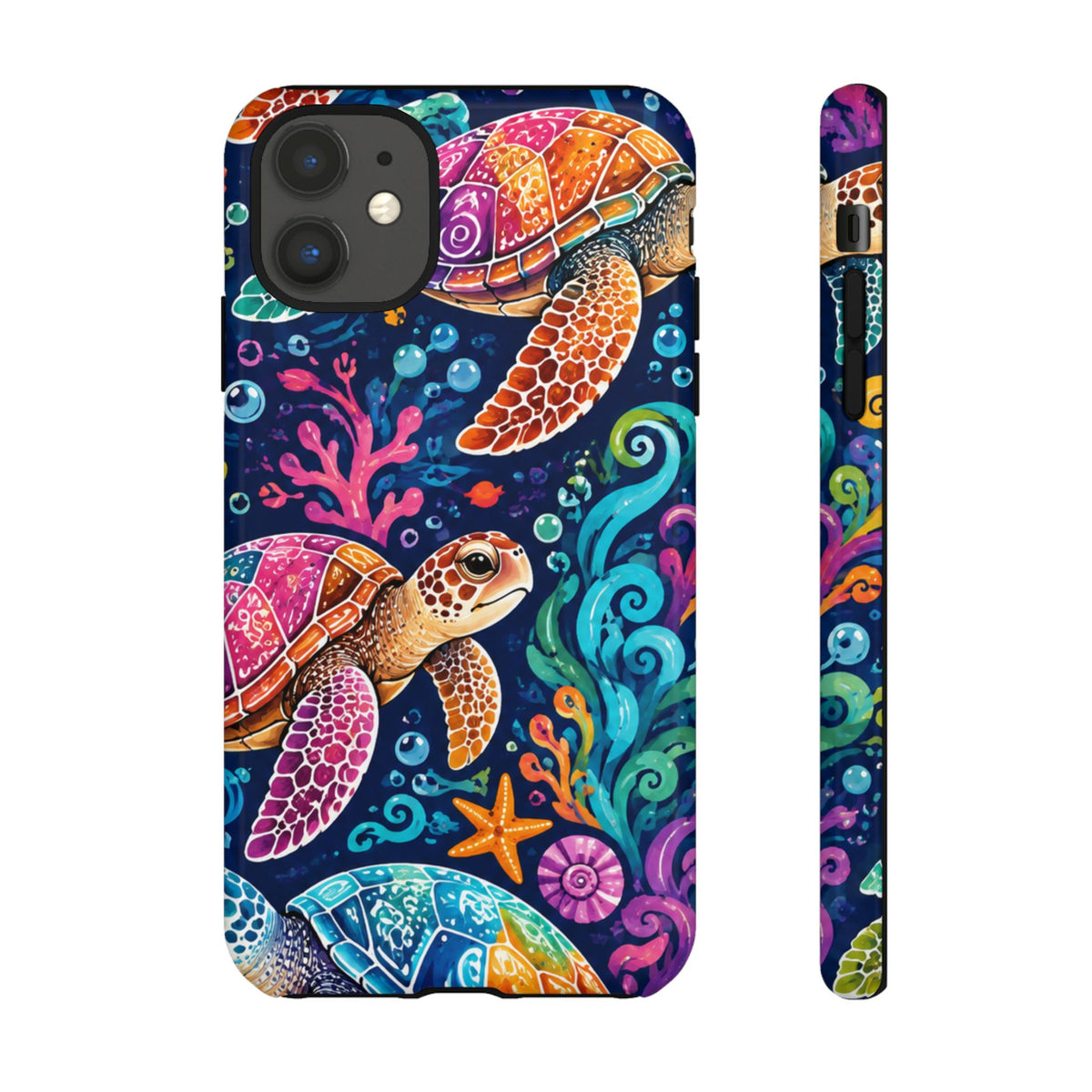 Colorful Sea Turtles phone case | Turtle iPhone case, ocean art