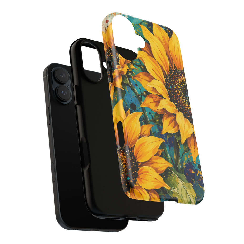 Sunflower Art Phone Case — Vibrant Yellow Floral Tough Case